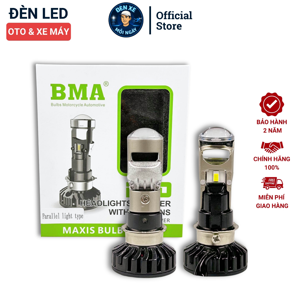 Đèn Pha Bi Cầu BMA M8C - Nâng Cấp Ánh Sáng Cho Xe Máy Với Công Suất 35W, Bảo Hành 12 Tháng