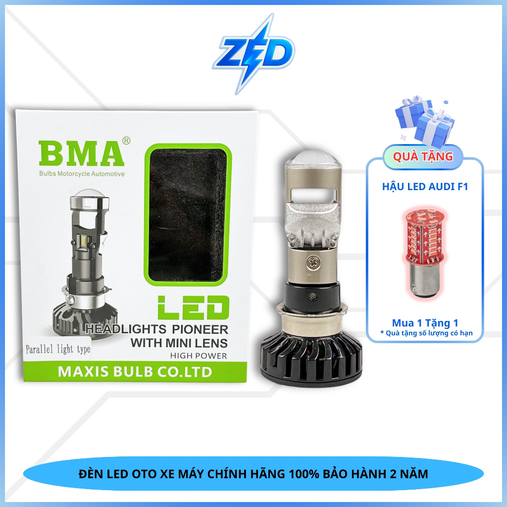 Đèn Pha Bi Cầu BMA M8C - 35W 12V DC Wave Nhỏ , Dream , SH Mode , Future 1 ... Bảo Hành 12 Tháng