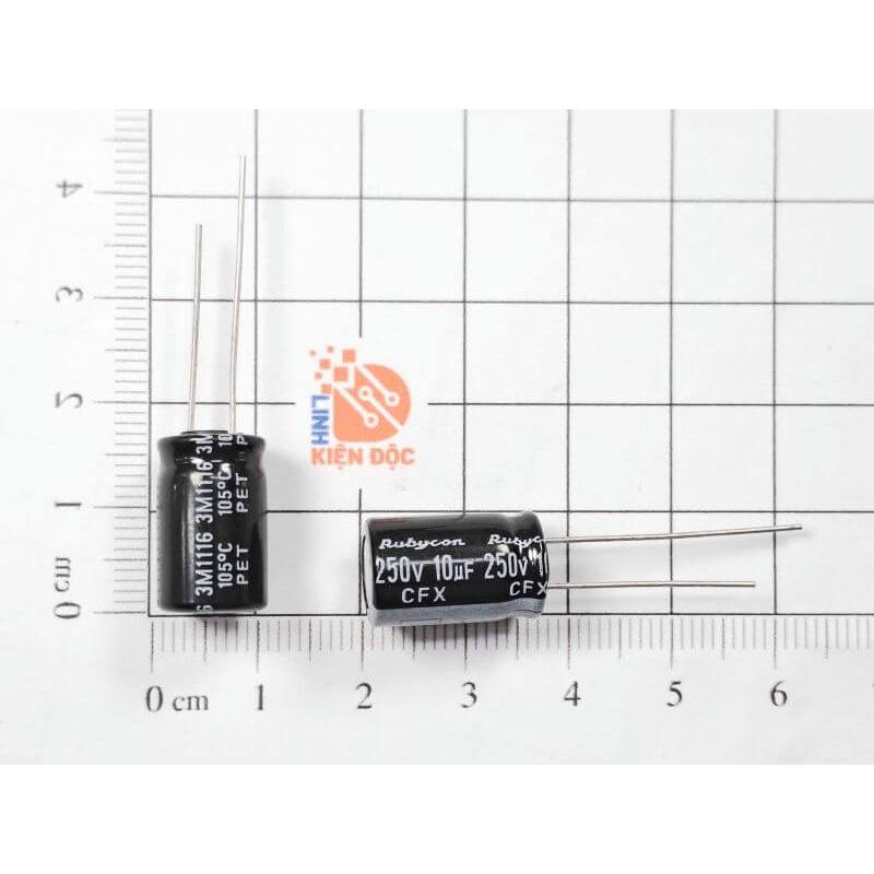 [ Combo 20 chiếc ] Tụ hóa Rubycon 10uF 250V 8x15mm