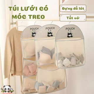  Túi Lưới Treo Đồ Lót Tất Vớ 3 Tầng Có Móc Treo Gấp Gọn Giỏ Đựng Đồ Cá Nhân Treo Tủ Tiện Lợi 