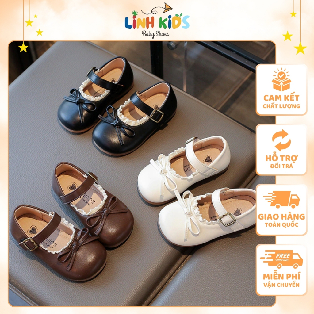  Giày Búp Bê Đính Nơ Phối Ren Linh Kids Giày Dép Trẻ Em Giày Búp Bê Dễ Thương Cho Bé Gái Sz 22-31 