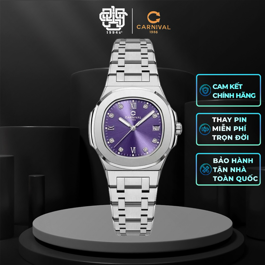 Đồng Hồ Nữ CARNIVAL 8160L-VT-TIM Hàng Chính Hãng