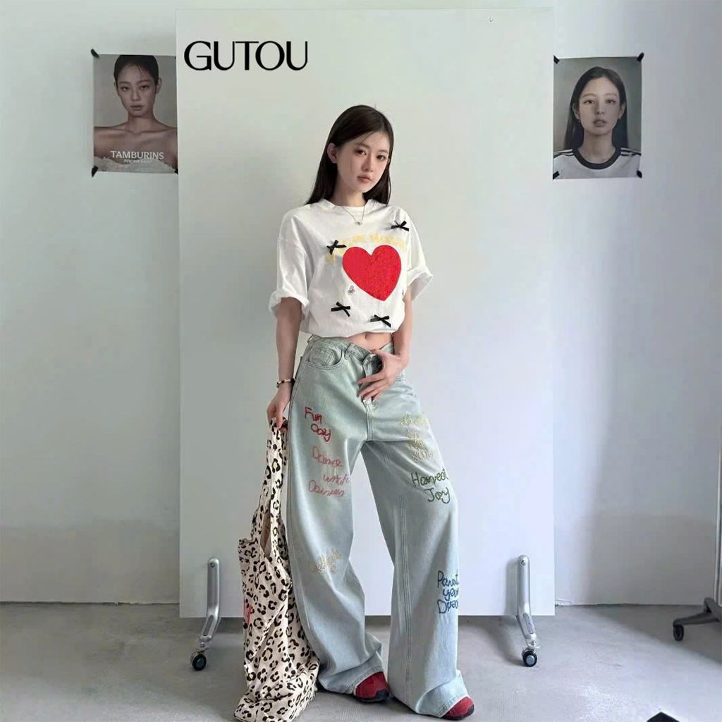 [ GUTOU ] Quần Jean Suông Fun Day G90