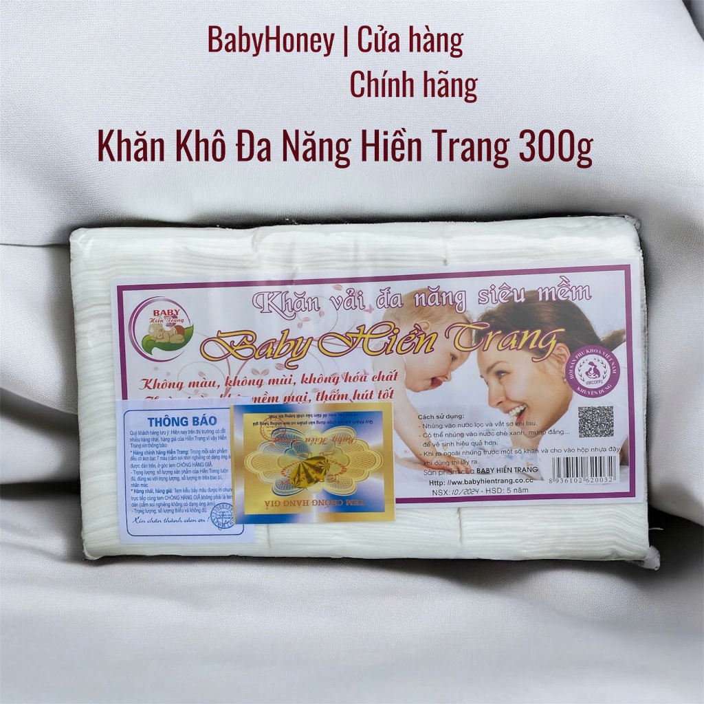 Khăn Khô Đa Năng Hiền Trang Siêu Mềm Gói 300g, Khăn Khô Đa Năng Cho Bé