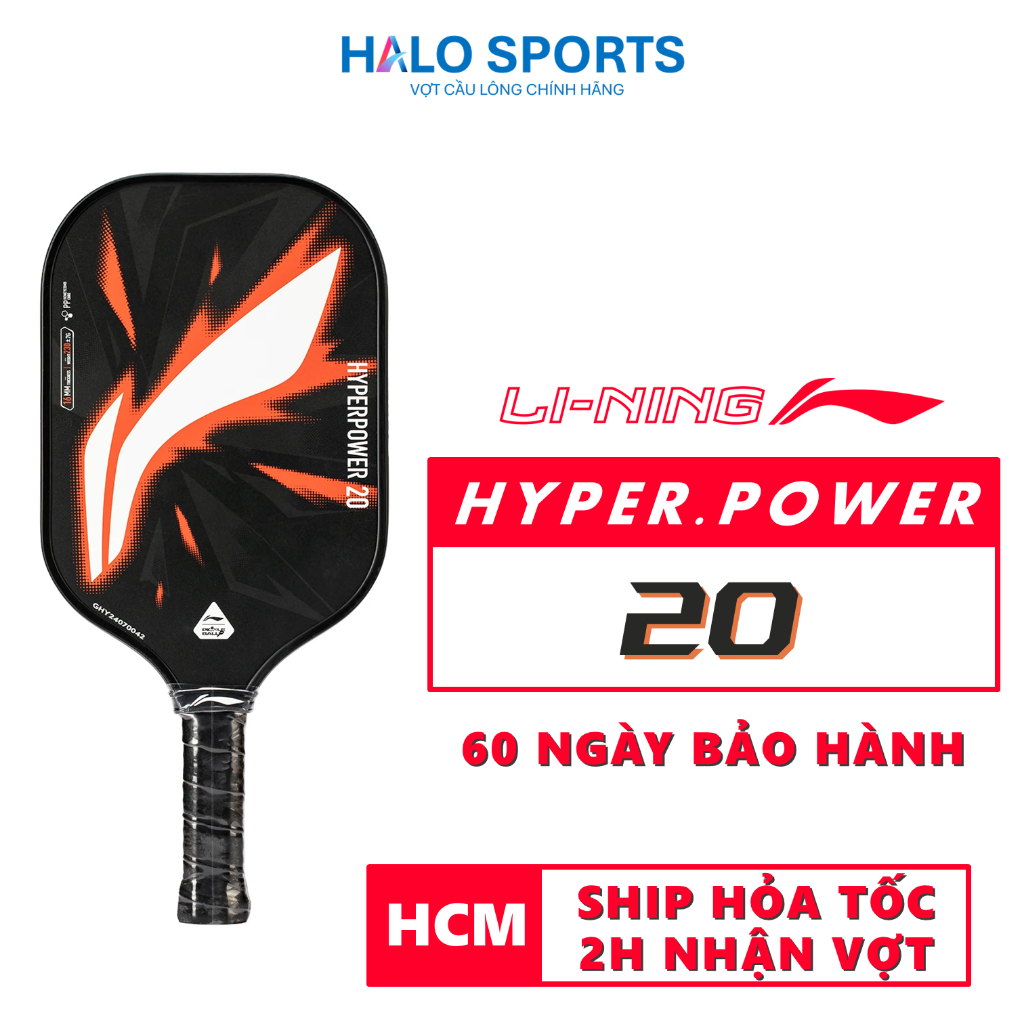 Vợt Pickleball Chính Hãng Lining Hyperpower 20 Đen (Tặng Quấn Cán) | Halo Sports