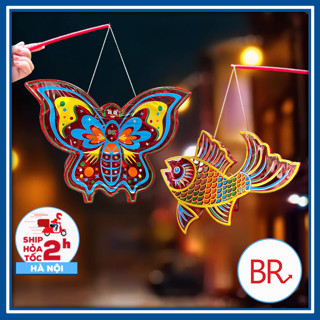 Đèn lồng trung thu truyền thống giấy bóng kính hình thú xinh xắn phụ kiện trang trí trung thu quán cà phê, lớp học 02989