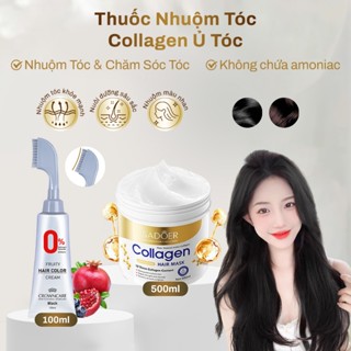  Thuốc Nhuộm Tóc Có Lược + Ủ Tóc Phục Hồi Collagen Che Phủ Tóc Bạc Nhanh Chóng Nhuộm Tóc Tại Nhà Chăm Sóc Tóc Khỏe Mạnh 