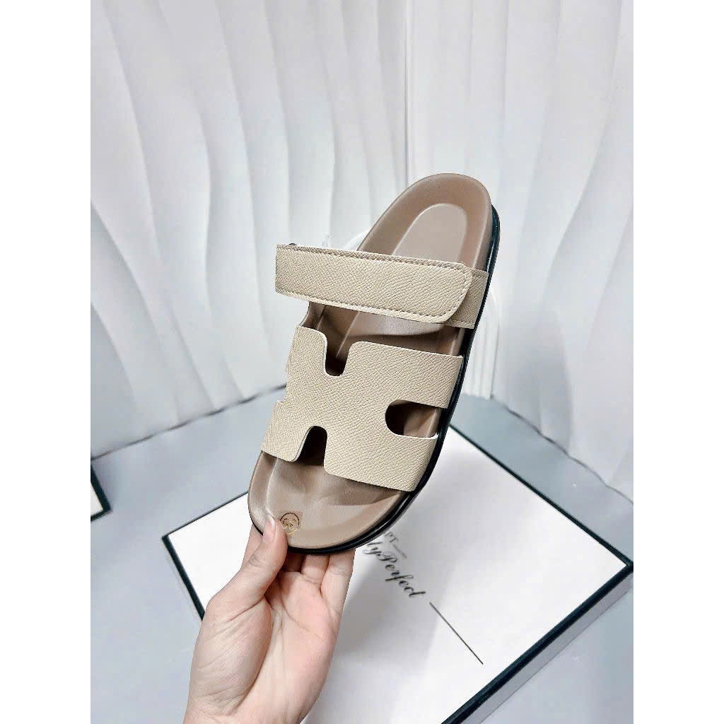 Dép H nữ,dép chữ H nữ bản quai dán chất da mềm (Fullbox)
