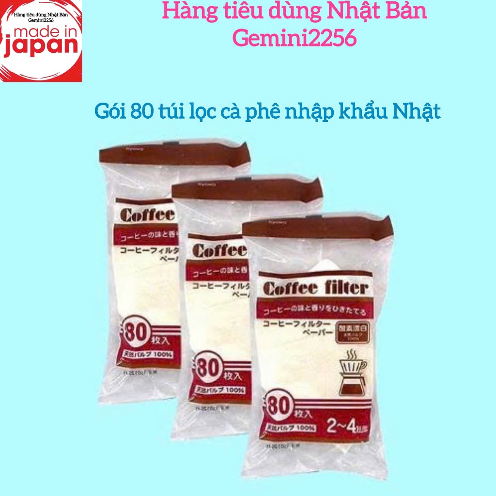 Gói 80 túi giấy lọc cà phê size L