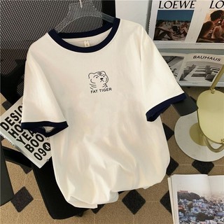  Áo Thun Ngắn Tay Viền Đen Cổ Tròn Nữ Cotton In Hình Cực Dễ Thương by NEONVN STUDIO thoáng mát mặc siêu thoải mái. 