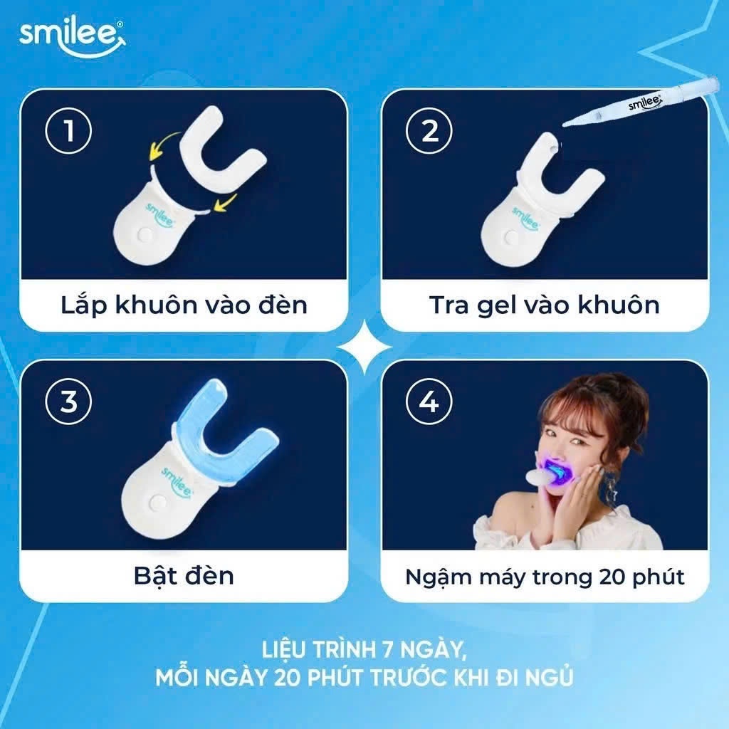 [GIÁ 438K TẠI LIVE SHOP] Trắng răng Smilee Max, bộ kit làm trắng răng từ 2 đến 6 tone sau 1 liệu trình an toàn răng nướu | BigBuy360 - bigbuy360.vn