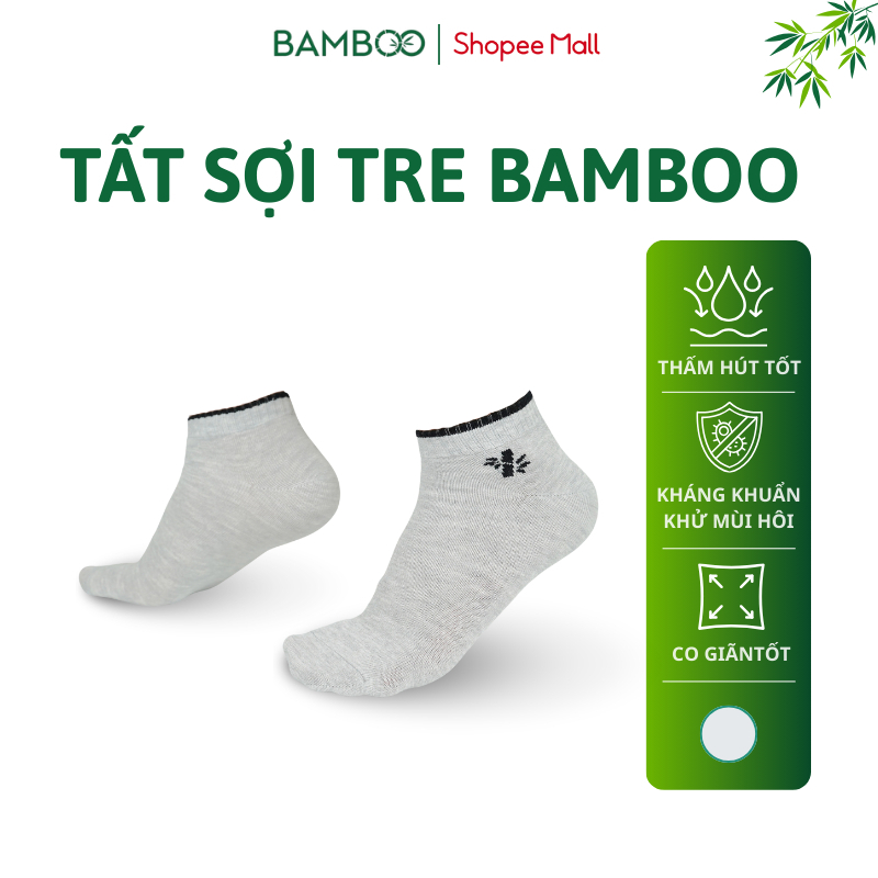 Tất sợi tre cổ thấp Bamboo cao cấp phù hợp chơi thể thao, khử mùi, thấm hút mồ hôi cho cả nam nữ