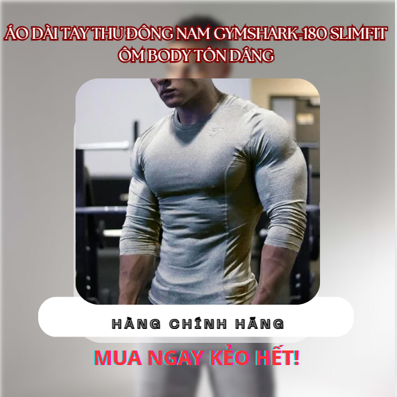 Áo dài tay thu đông nam GYMSHARK-180 phong cách thể thao hiện đại