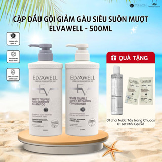  Bộ Dầu Gội Giảm Gàu ELVAWELL Siêu Suôn Mượt Chiết Xuất Nấm Truffle Hương Thơm Nước Hoa 
