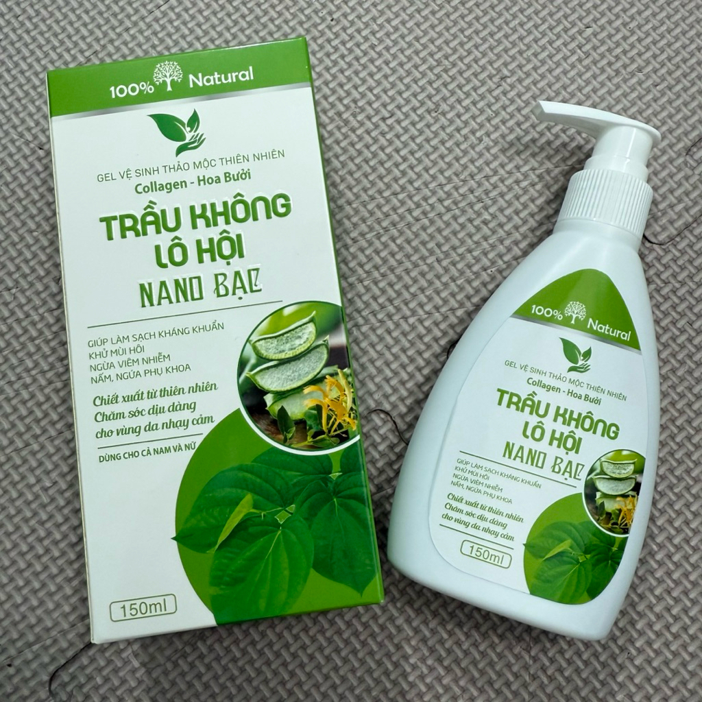 Dung dịch vệ sinh thảo mộc TRẦU KHÔNG LÔ HỘI Berberin Nano bạc 150ml