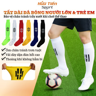 Tất Dài Thể Thao Đá Bóng Người Lớn Trẻ Em, Vớ Cổ Cao Đá Banh Sân Cỏ Nhiều Màu Co Dãn Tốt