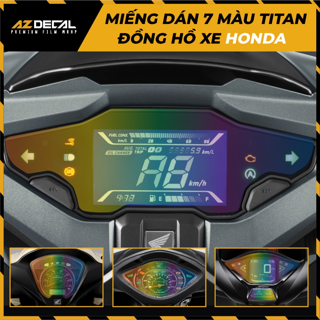 [MUA 1 TẶNG 1] Miếng Dán Mặt Đồng Hồ Xe Titan 7 Màu dành cho Honda SH, Vision, AB, Winner...