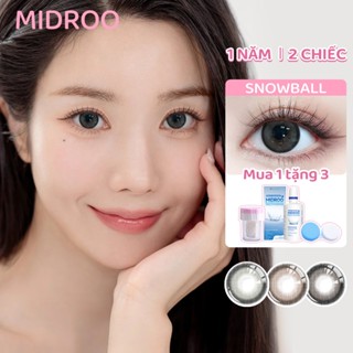 [Mua 1 Tặng 3] Kính Áp Tròng Midroo Lens Mắt Snow Ball Xám Lens 0-6 Độ 14.5mm Dành cho sinh viên