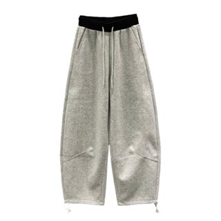  Quần Nỉ Nữ Ống suông thụng Phối Cạp Thun Cotton Dày Dặn Thời Trang Hàn Quốc-Q62 