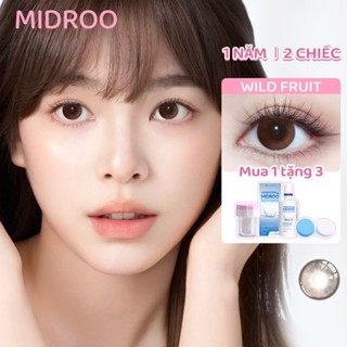   Mua 1 Tặng 3  Kính Áp Tròng Midroo Lens Mắt Wild Fruit Xám Lens 0-6 Độ 14.2mm Dành cho sinh viên 