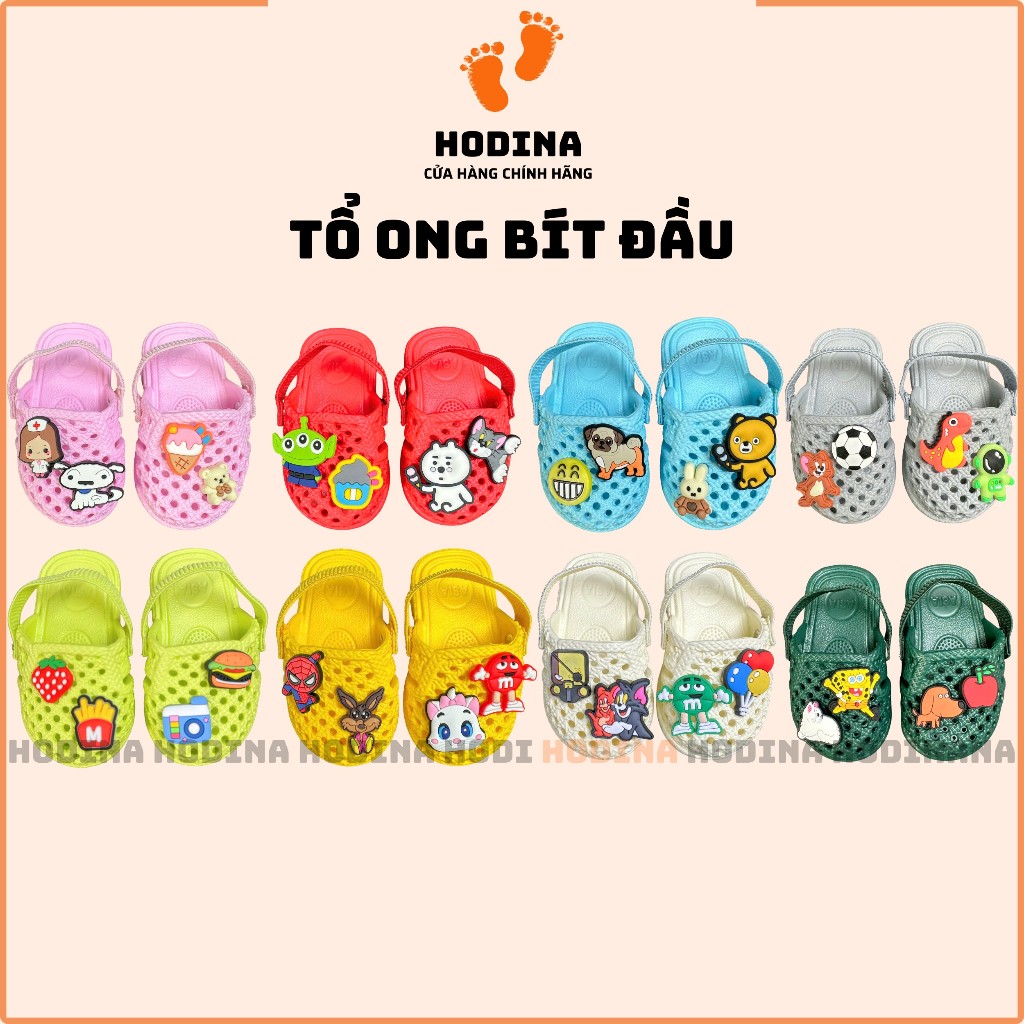 Dép Tổ Ong Bít Đầu Kèm Sticker Cho Bé Dép Tập Đi Siêu Nhẹ Hàng Chính Hãng Cao Cấp