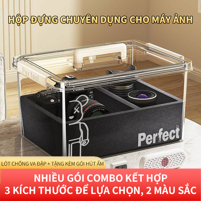 Hộp Chống Ẩm Máy Ảnh Camera Du Lịch Chính Hãng -Hộp Đựng Máy Ảnh Chống Sốc, Chống Mốc Cao Cấp