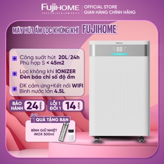 Máy hút ẩm phòng 45m2 bằng máy nén Block lọc không khí FUJIHOME DH20NW, kết nối Wifi Nhập Khẩu phòng ngủ phòng khách