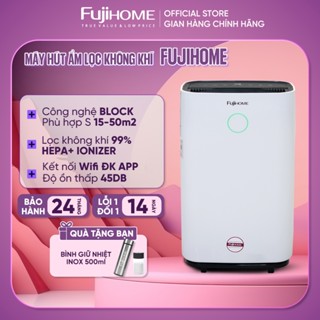 Máy hút ẩm 25L/ngày lọc không khí HEPA 50m2 kết nối Wifi Fujihome Nhập Khẩu máy nén Block cho phòng ngủ công nghiệp