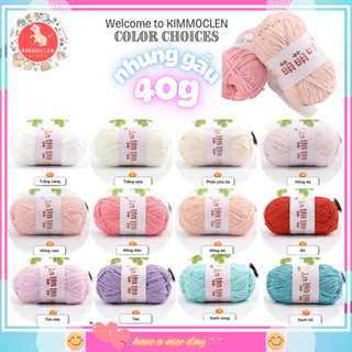  Len nhung gấu baby 40g chất len siêu mềm mại  Mã 01 - 44  