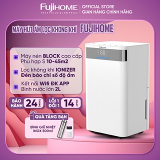Máy hút ẩm 12L/ngày bằng máy nén Block phòng 12-40m2 FUJIHOME Nhập Khẩu, kết nối WiFi điều khiển đa năng phòng ngủ khách