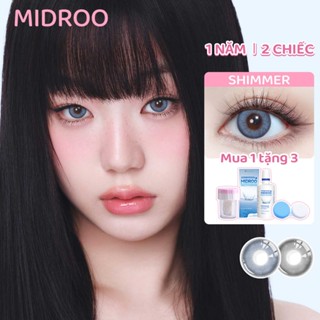   Mua 1 Tặng 3  Kính Áp Tròng Midroo Lens Mắt Shimmer Xám Lens 0-6 Độ 14.2mm Dành cho sinh viên 
