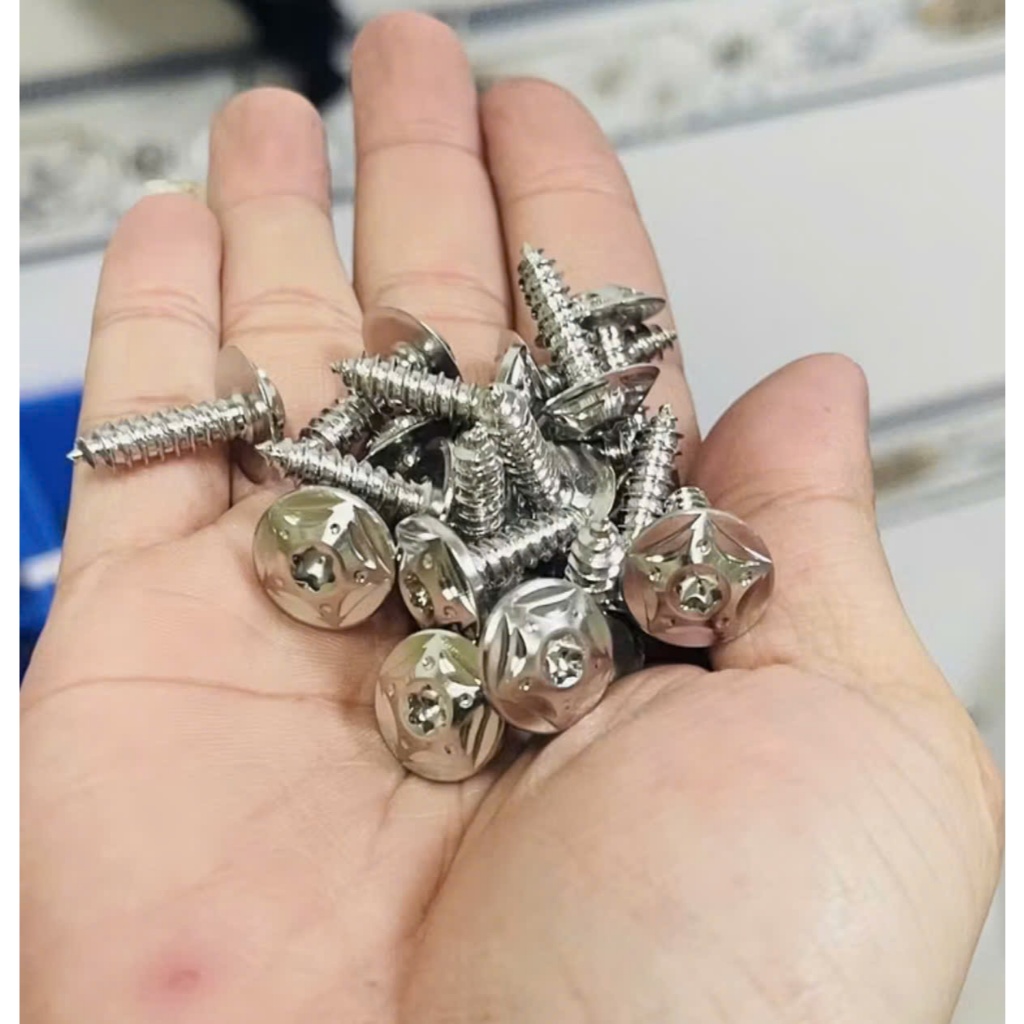 Ốc salaya xoắn 4li 5li mẫu Thái V2  lắp dàn áo Yamaha  Honda- inox 304