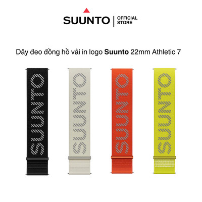 Dây đeo đồng hồ vải in logo Suunto Athletic 7 22mm, 4 màu cá tính - Chính hãng, Bảo hành 1 năm