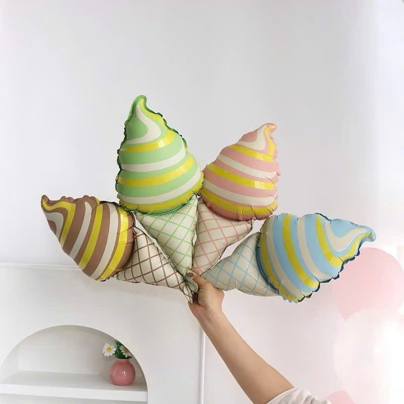 Bong bóng hình que kem, bóng kem ốc quế size nhỏ màu nâu tây các màu - Booshopdecor