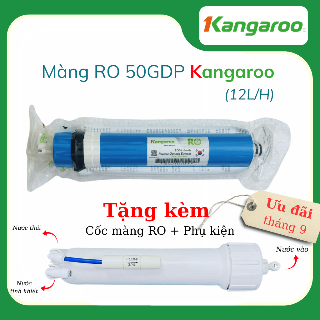 Màng RO Kangaroo 50GDP + Cốc Màng Kèm Phụ kiện - Lõi Lọc Kangaroo Số 4