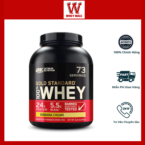 Sữa Bột Optimum Nutrition Gold Whey Standard 100% 5lbs 2.27kg Whey On Glod Standard