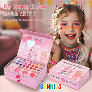  Đồ chơi make up cho bé gái bộ trang điểm cho bé 3 tầng kèm phụ kiện đồ chơi trang điểm cho bé gái cao cấp Bon Kids 