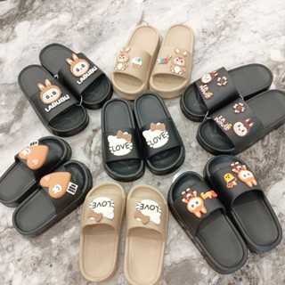  Dép lê trẻ em cho bé gái bé trai sticker hello kitty love labubu capybara  bánh mì đúc nguyên khối nhẹ êm mềm bền 
