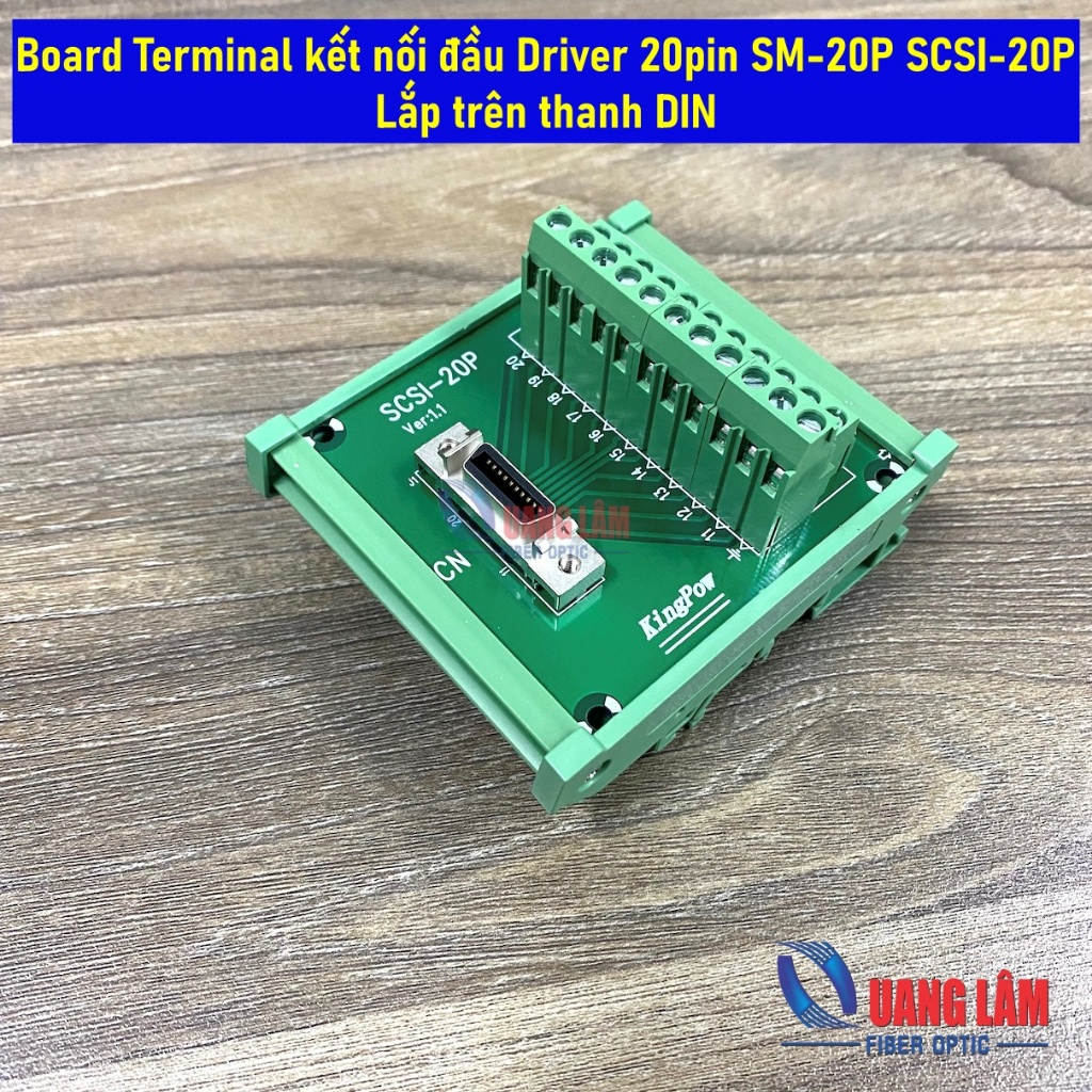 Board Terminal kết nối đầu Driver 20pin SM-20P SCSI-20P - Lắp trên thanh DIN