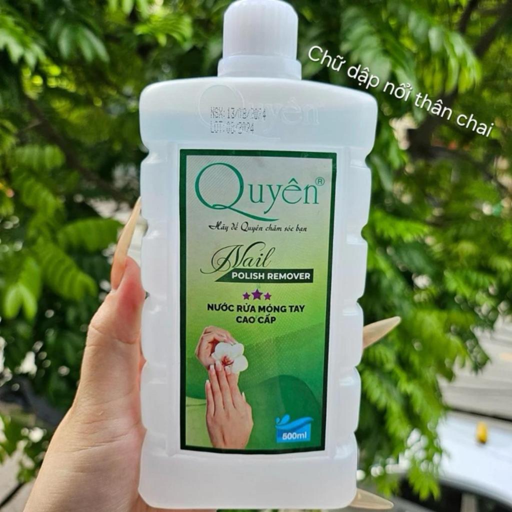 Nước Rửa Móng Axeton Quyên 500ml, Dung Dịch Acetone Chuyên Làm Nail Sạch Nhanh, Axetol Không Mùi Hắc