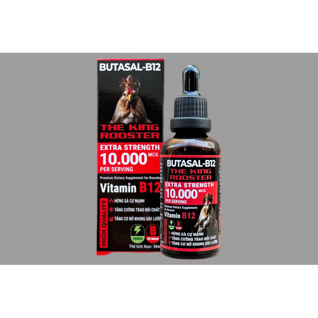 𝐁𝐔𝐓𝐀𝐒𝐀𝐋-𝐁𝟏𝟐 𝟏𝟎.𝟎𝟎𝟎𝐦𝐜𝐠 𝟓𝟎𝐦𝐥. Hừng gà, tăng bo, tăng nước máu.