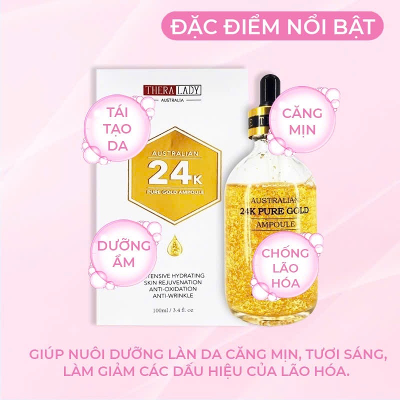 TINH CHẤT DƯỠNG DA THERALADY AUSTRALIAN 24K PURE GOLD AMPOULE 100ML