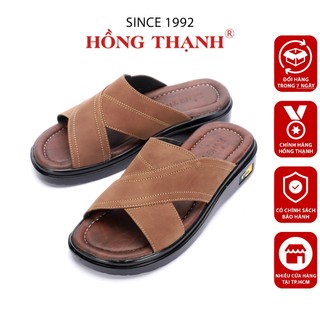 Dép Da Nam HỒNG THẠNH Dép Trung Niên Quai Da Bò Đế PU Nhẹ Êm Và Thoải Mái - 0440