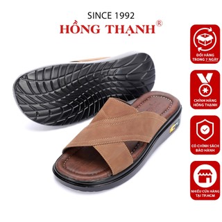 Dép Da Nam HỒNG THẠNH Dép Trung Niên Quai Da Bò Đế PU Nhẹ Êm Và Thoải Mái - 0440