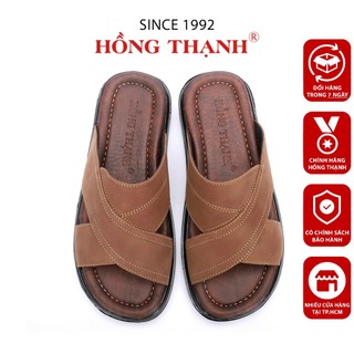 Dép Da Nam HỒNG THẠNH Dép Trung Niên Quai Da Bò Đế PU Nhẹ Êm Và Thoải Mái - 0440