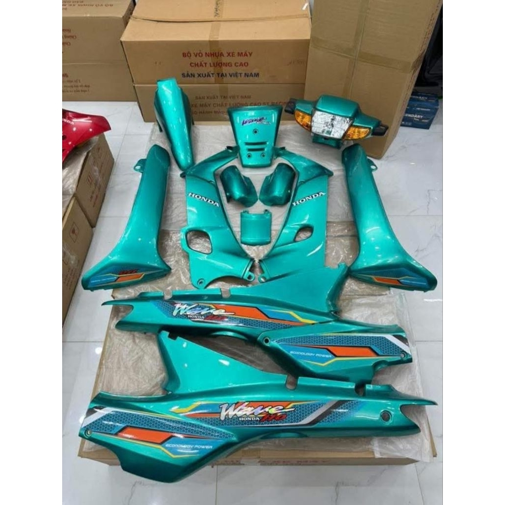 dàn áo wave nhỏ 110 đầu (1 bóng) xanh lục bảo, lục bảo đen