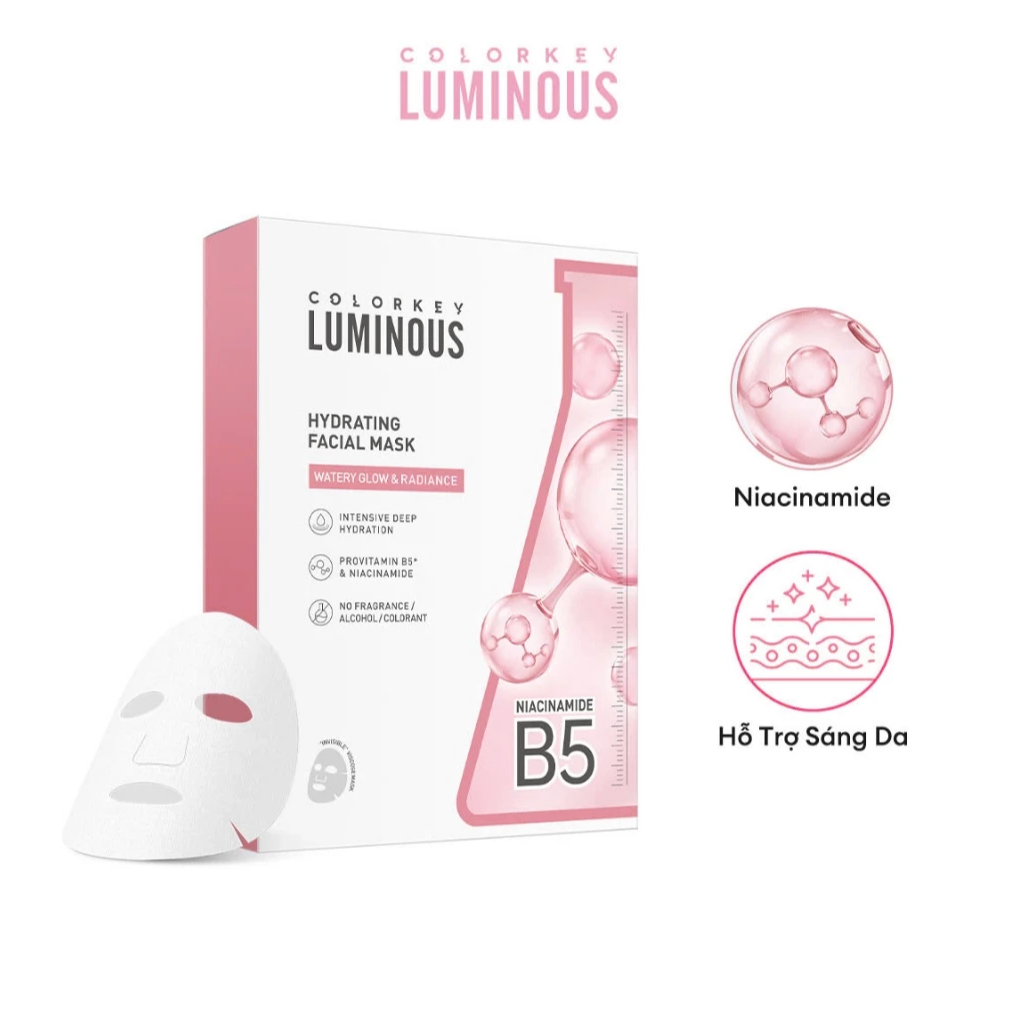 1 Hộp Mặt Nạ Giấy COLORKEY LUMINOUS Vitamin B5 Cấp Ẩm Cho Da