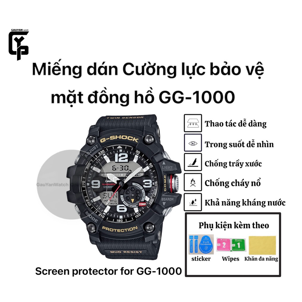 Miếng dán kính Cường lực bảo vệ cho màn hình đồng hồ các loại GG-1000