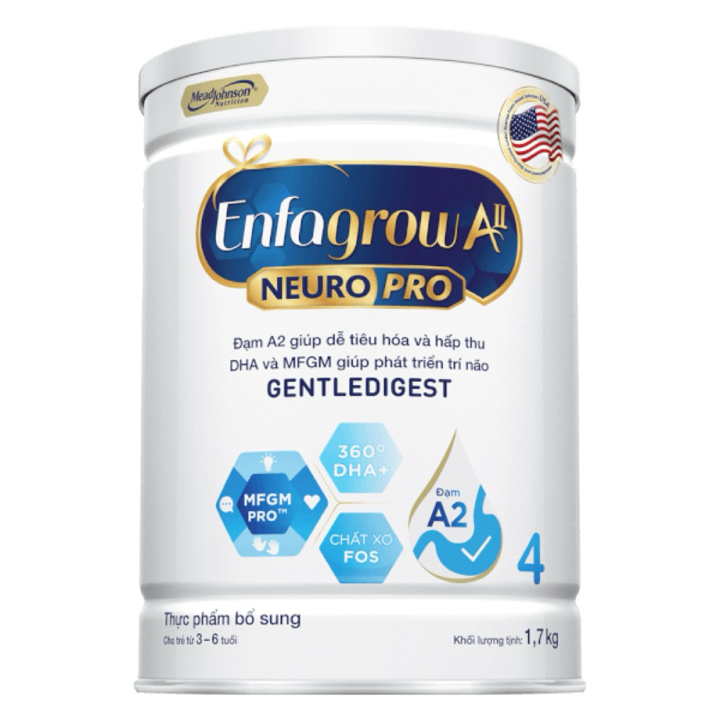 Sữa Enfagrow A2 Neuro Pro số 4 1.7 kg (3 - 6 tuổi)