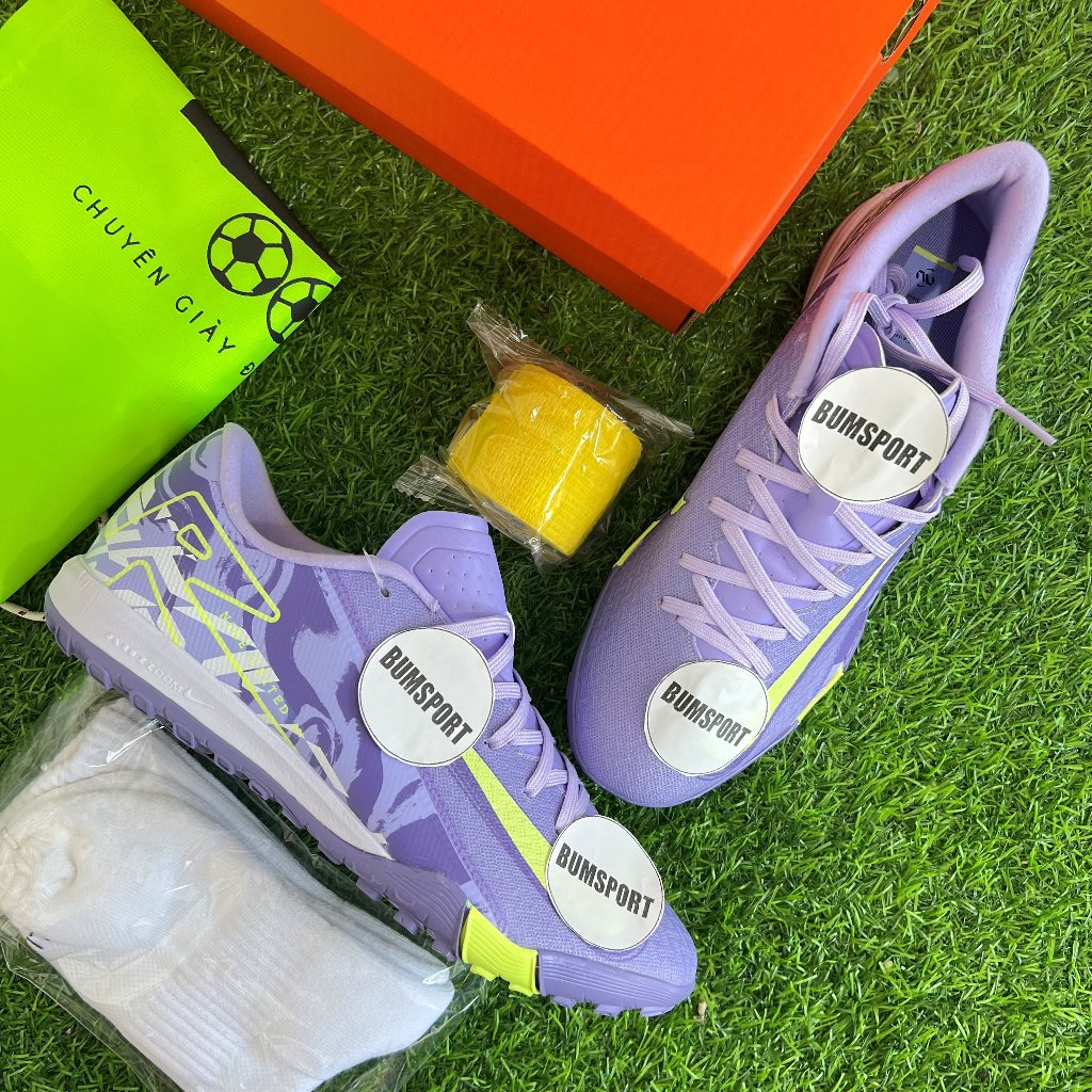 Giày Bóng Đá Vapor 16 aca Tím Khoai Môn V1 + Khâu Đế , Tặng Túi + Tất + Băng Keo